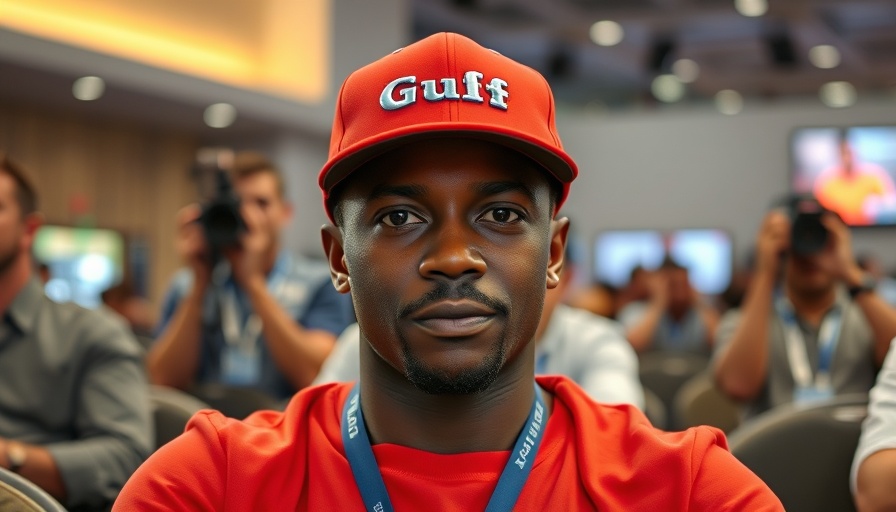 Tesla interest decline among liberals shown by person in event setting with red cap.