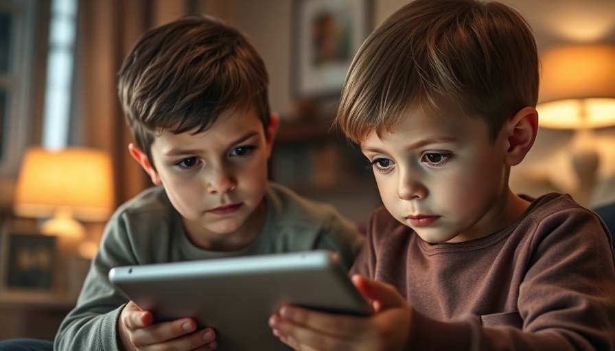 Curious children using a tablet, illustrating online safety for children.