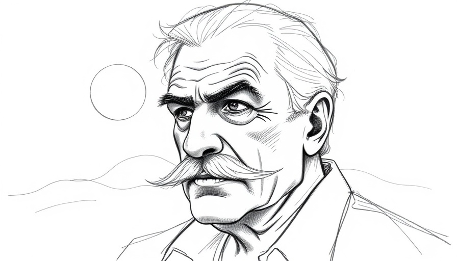 Expressive sketch of an older man, embodying artistic essence.