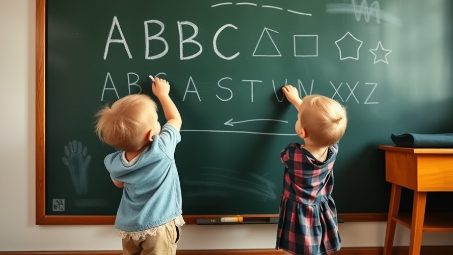 Child writing ABCs on chalkboard, highlighting impact of apps on teaching time.