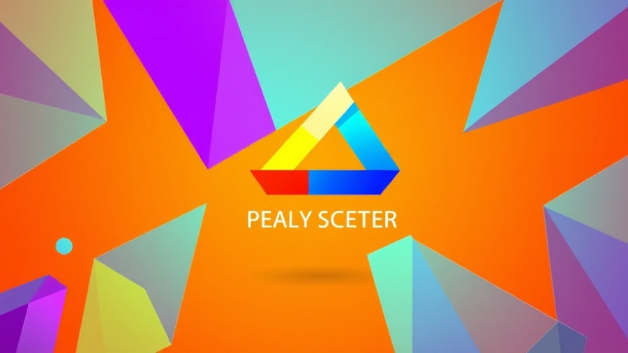 Tech logo with vibrant geometric shapes on orange.