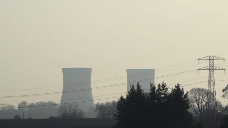 Zaporizhzhia nuclear power plant cooling towers in hazy landscape.
