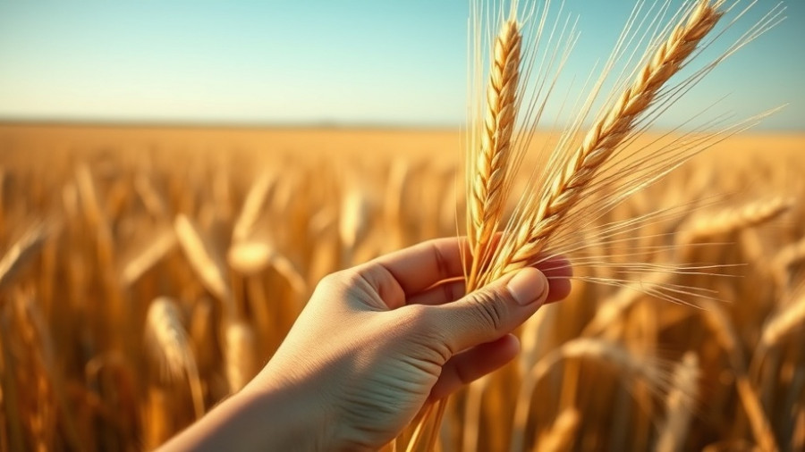Hand holding wheat, symbolizing the power of gratitude and positive mindset.