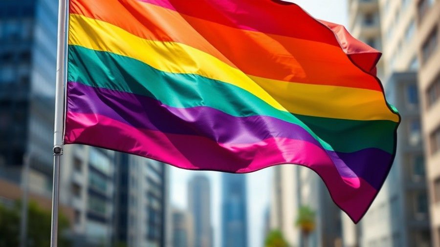 Bright non-binary pride flag in city, non-binary sexual health knowledge gaps.