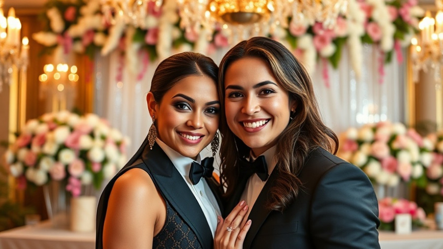 Elegant couple at a glamorous event showcasing style.