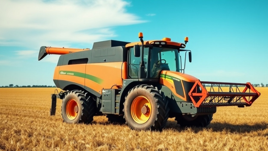 Modern tractor demonstrating agrarians role in biodiversity on a farm field.