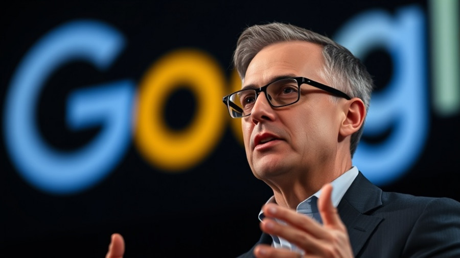 Mature man discussing screen time strategy in front of Google logo.