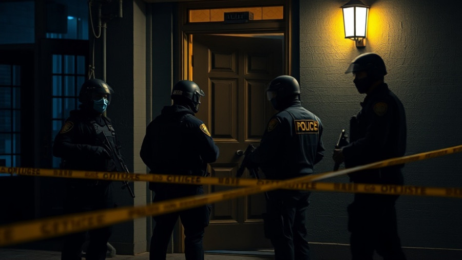 Arlington Heights Police officers during nighttime operation.