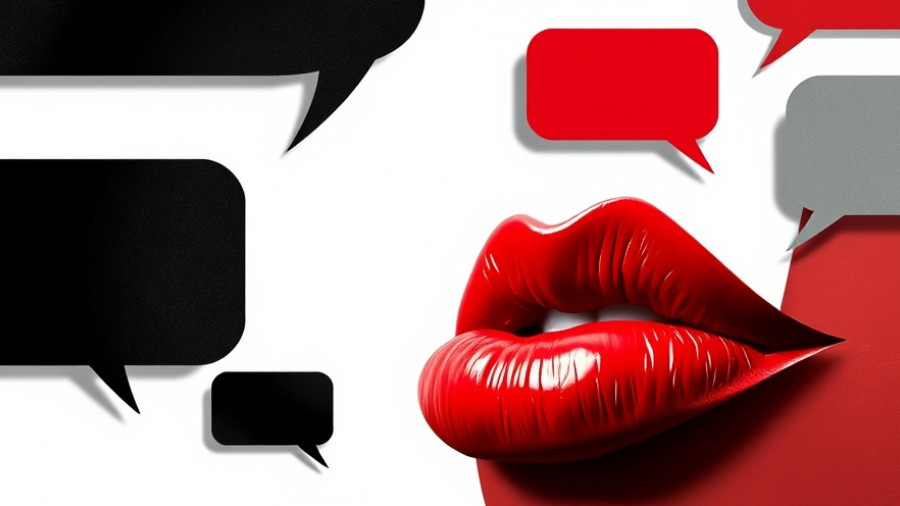 Collage of mouths and speech bubbles illustrating the stigma of mental illnesses.