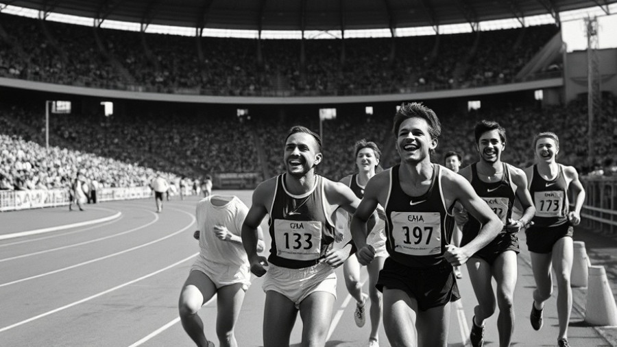 Historic races in South Africa, athletes celebrating on track.