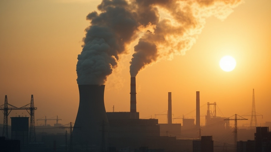 Industrial power plant emitting smoke highlighting renewable energy growth challenges