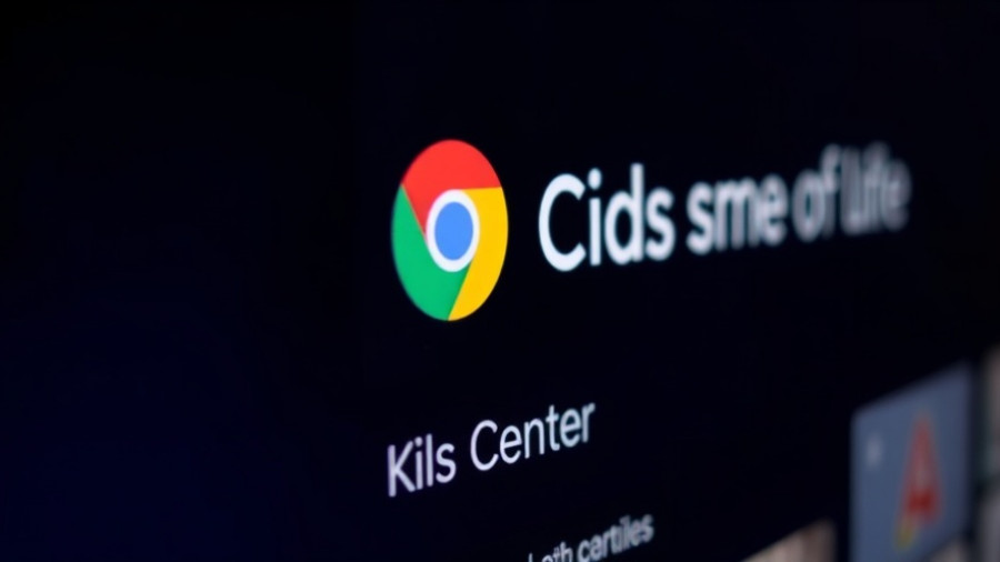 Close-up of Chrome menu with Kids Center logo for online safety.