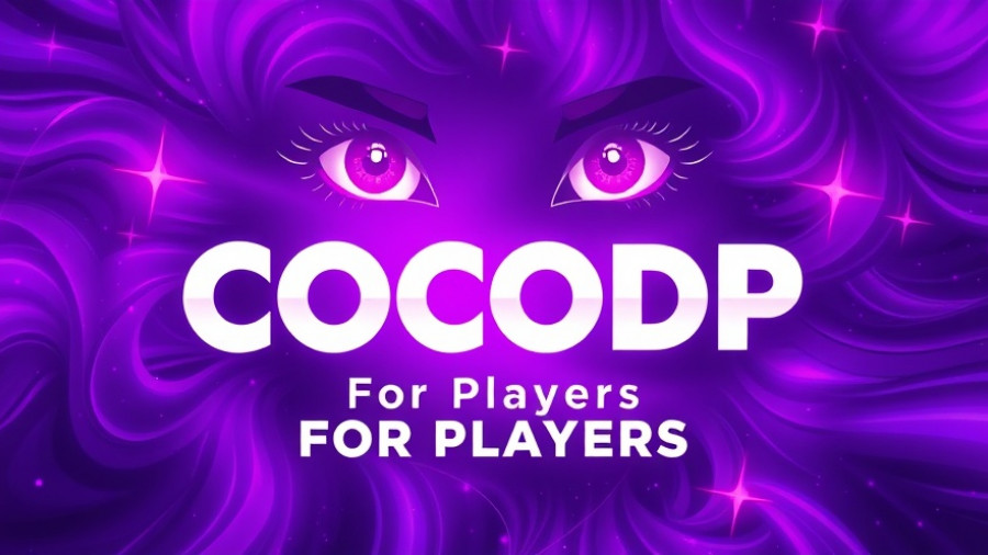 Cocodp Game Access vibrant purple logo with stylized eyes