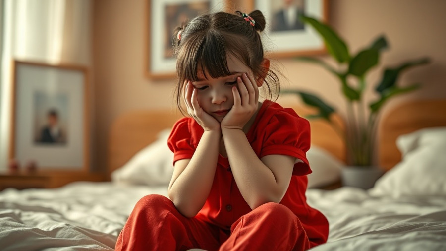 Signs your child could be a bully: upset young girl in bedroom.