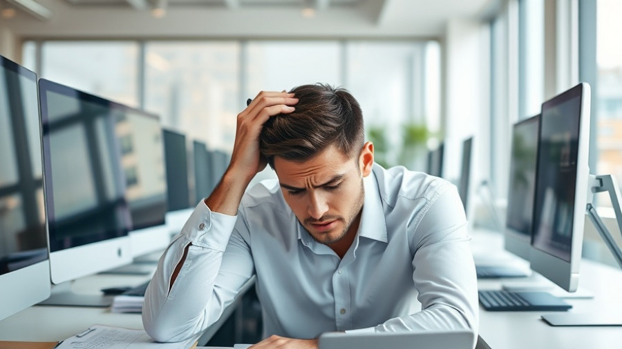 Corporate Burnout in India: Stressed office worker holding head.