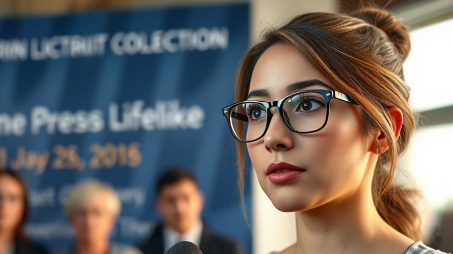 Young woman in glasses discussing work-life balance in an interview.