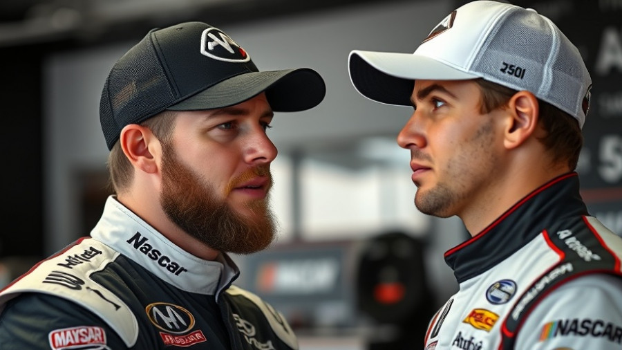 NASCAR drivers conversing candidly at Denny Hamlin NASCAR Championship.