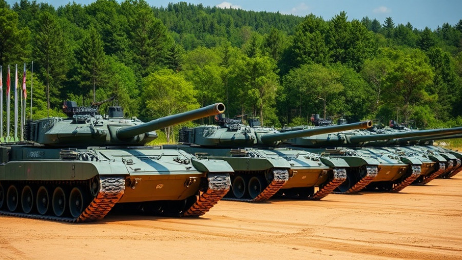 Military tanks affecting environment with defense expansion.