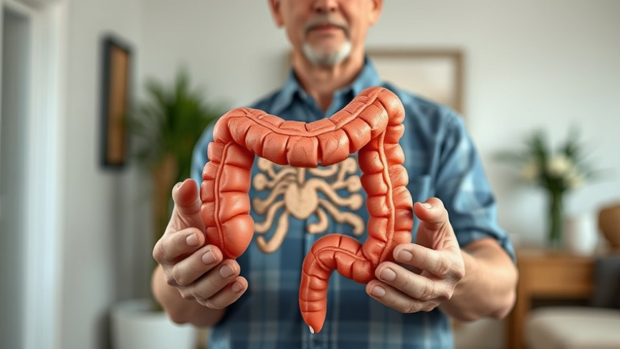 Colorectal Cancer Screening in Flanders: colon model with a man.