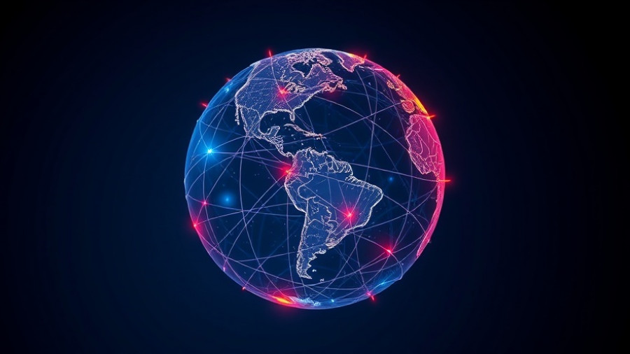 Futuristic digital globe with neon network connections symbolizing online safety for children.