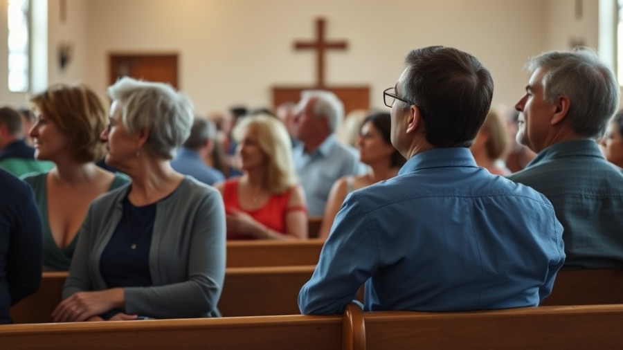 Rantoul bullying awareness event attendees sitting in church pews.