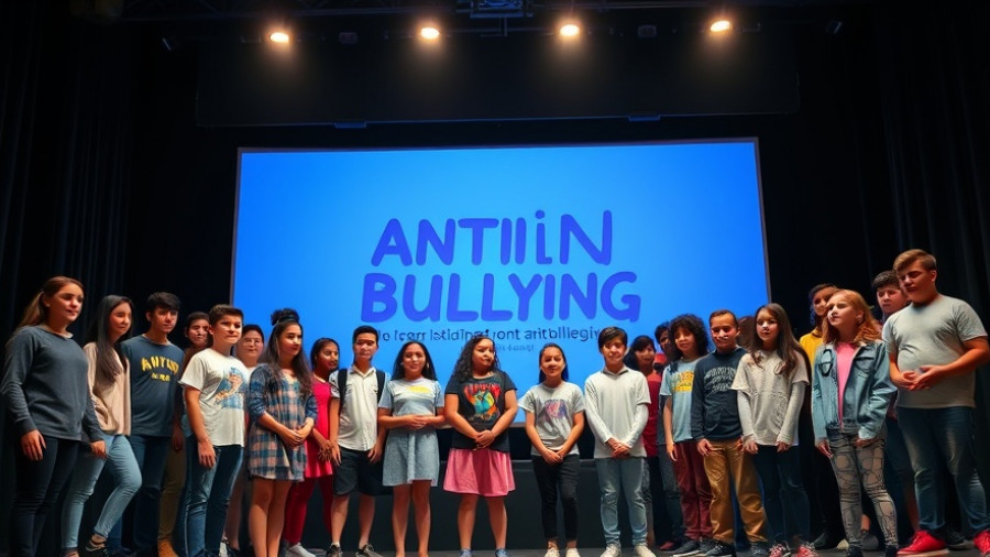 Students on stage at Boo to Bullying event in Palm Springs.