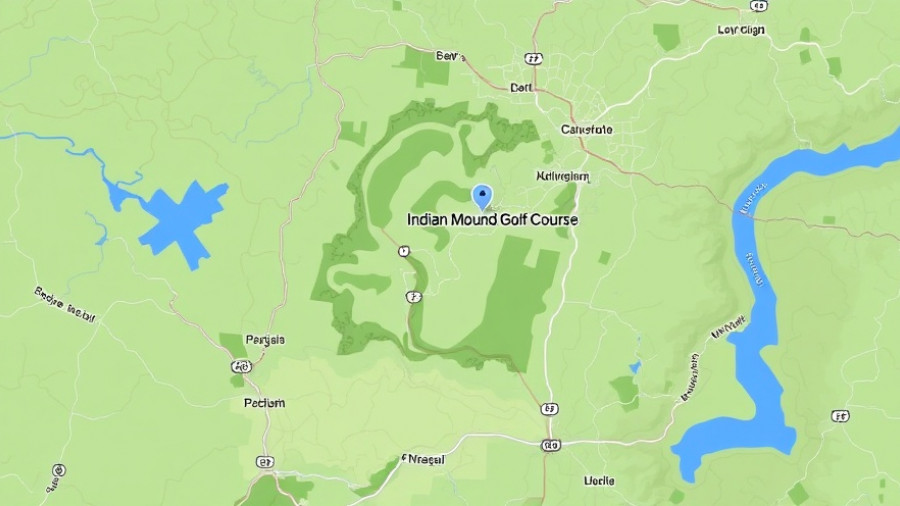 Map showing Indian Mound Golf Course for police chase scene.