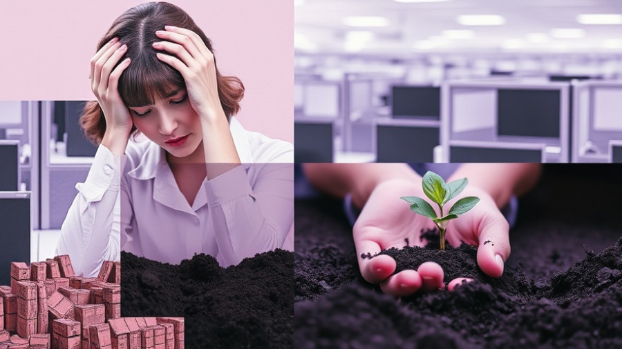 Abstract collage depicting cure for toxic work stress.