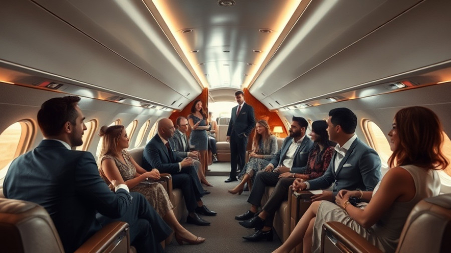 Luxurious private jet gathering highlighting super rich climate emissions.