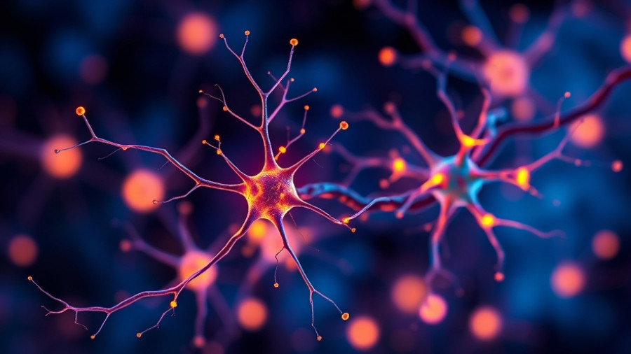 Illustration of neurons with electrical impulses, depicting neurogenesis.