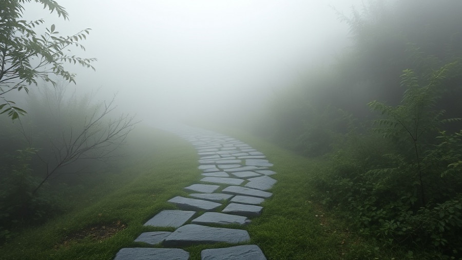 Misty stone path suggesting doubt as a workplace asset.