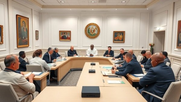 Government officials in a meeting room discussing Party for the Animals senator resignation impact.