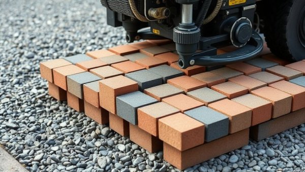 Automated machine in action for mechanization in street paving.