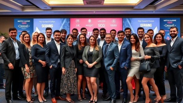 Stylishly dressed group at formal event highlighting toxic work environments.