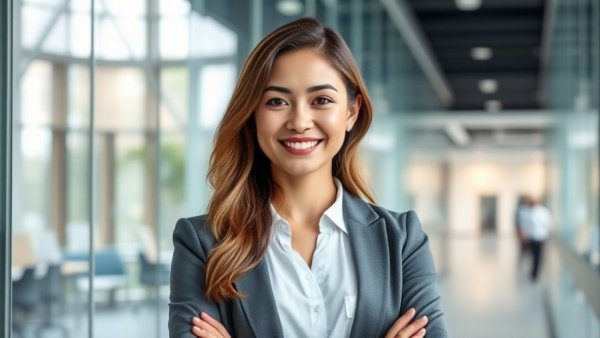 Professional woman in office, Compensation transitievergoeding.