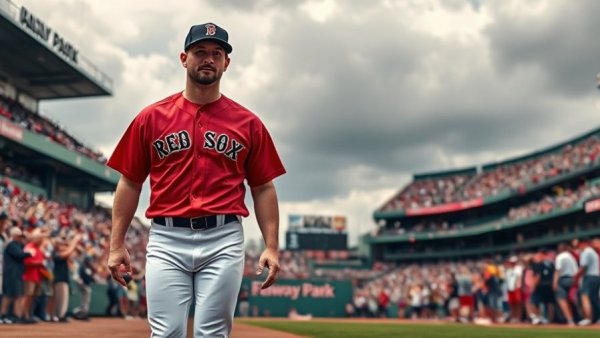Jackie Bradley Jr. at Fenway Park, Red Sox jersey, Banana Ball.