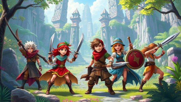 Twilight Sword RPG box art featuring fantasy characters in a lush forest.