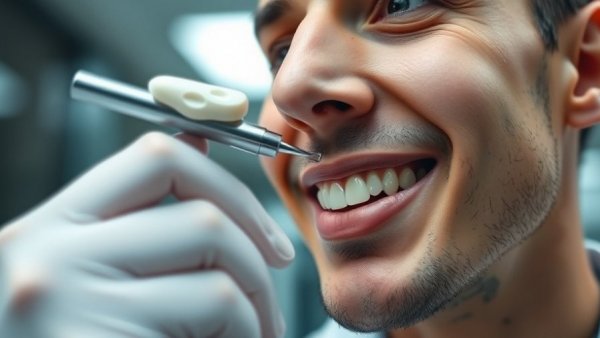 Close-up of nasal examination with medical professional; nasal septal perforations.