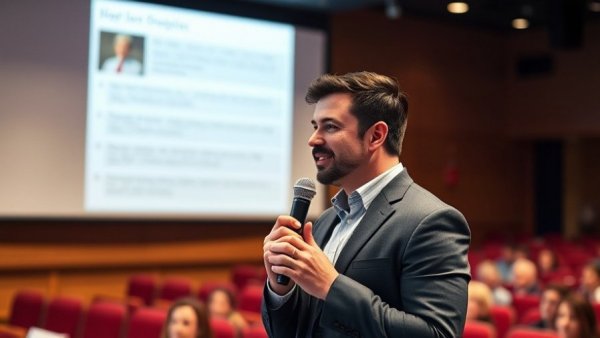 Speaker presenting on online safety for children in auditorium.
