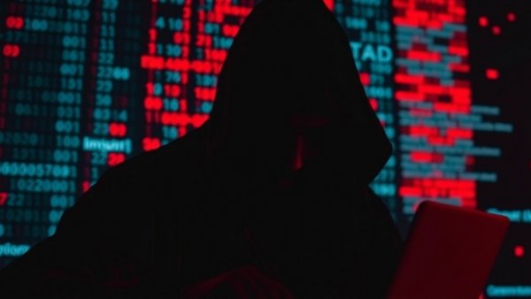 Lazarus attacks concept with hacker and digital code backdrop.