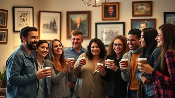 Group celebrating at Transformative Justice Center Anniversary indoors.