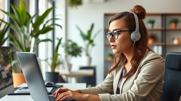 HR strategy in remote and hybrid work, virtual meeting in modern office