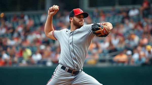 Professional baseball player pitching in a stadium, Fantasy Baseball Offseason Tracker.
