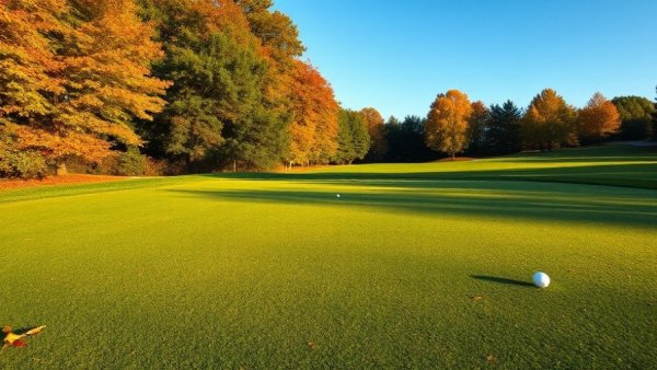 Winnetka Golf Club course showing vandalized green surrounded by trees.