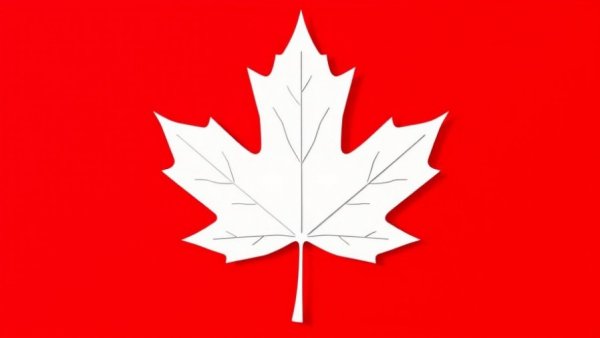 White maple leaf silhouette on red for work-life balance reset