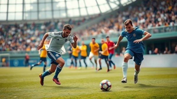 Dynamic soccer match capturing the power of positive thinking in soccer.