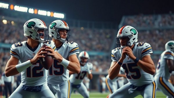 49ers and Panthers quarterbacks in action during NFL game.