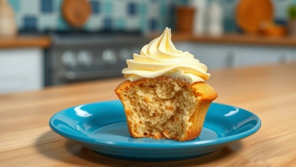 Gratitude in difficult times: a cupcake with creamy frosting and happiness.