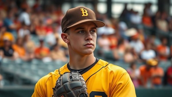 Dylan Cease in focus on the baseball field.