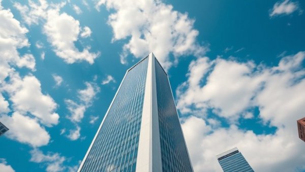 UN climate report amid US pushback, skyscraper in blue sky.